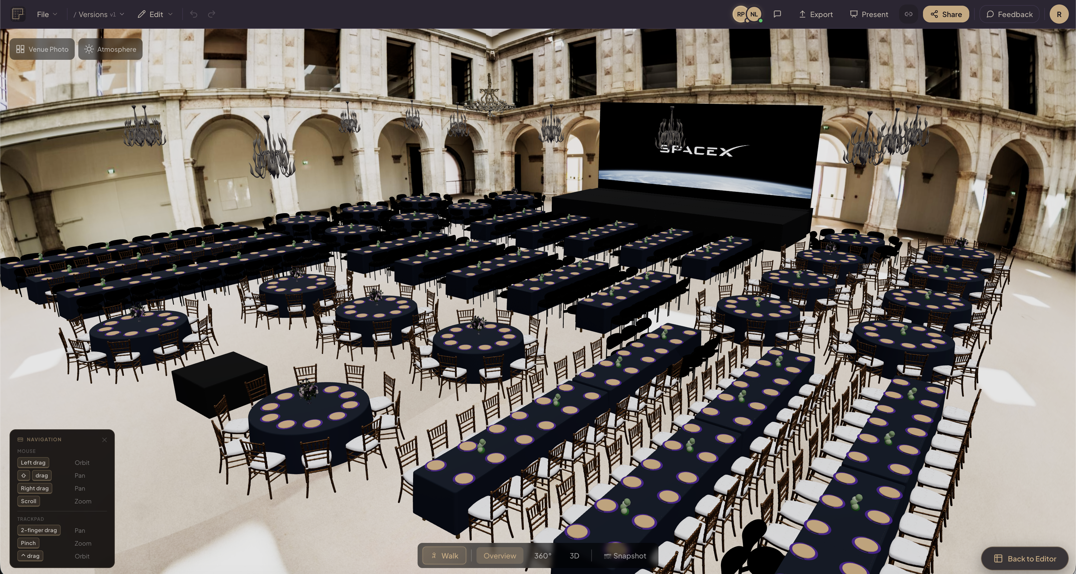 Walk through the event in 3D